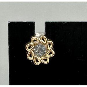 Gold Tone Floral Crystal Rhinestone Pin Jewelry Brooch Accessory Jacket Lapel